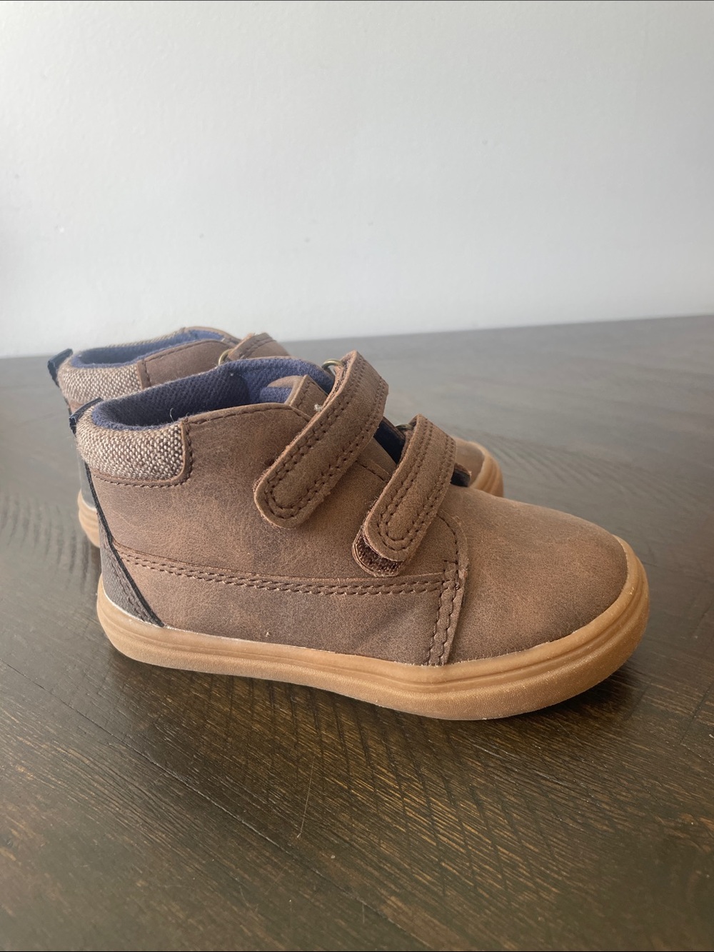 Cat & Jack Brown Suede Double-Strap Kids High Top Sneakers